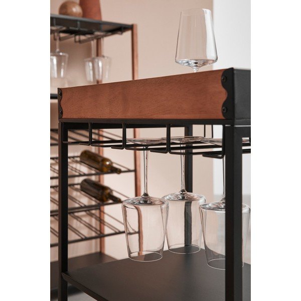 Črna kovinska vinska omara število steklenic 15, 48,5x84,5x34 cm Isaac – Yes Everyday-image-1