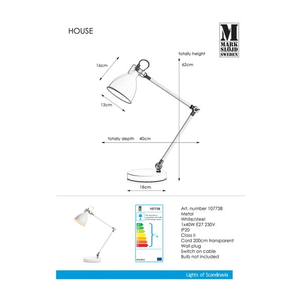 Bela namizna svetilka Markslöjd House Table White-image-2