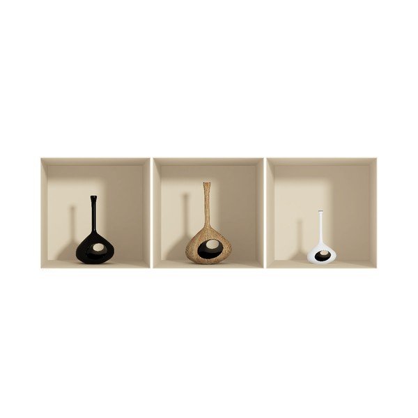Komplet 3 3D nalepk Ambiance Vase-image-1