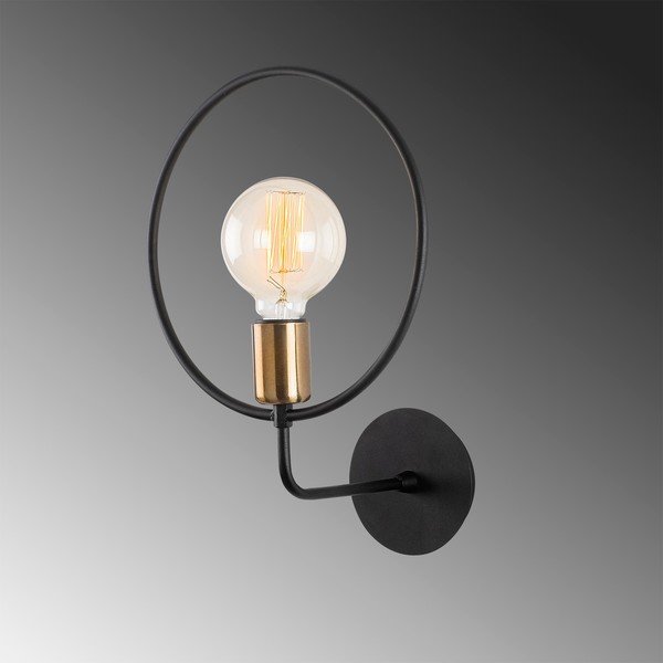 Črna stenska svetilka Circle – Opviq lights-image-3