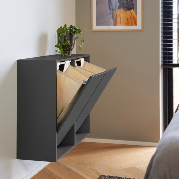 Črn stenski koš za perilo Laundry Box – ReCollector-image-1