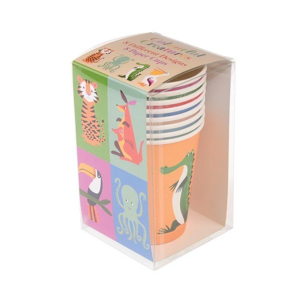 Komplet 8 papirnatih skodelic Rex London Colourful Creatures, 250 ml-image-1