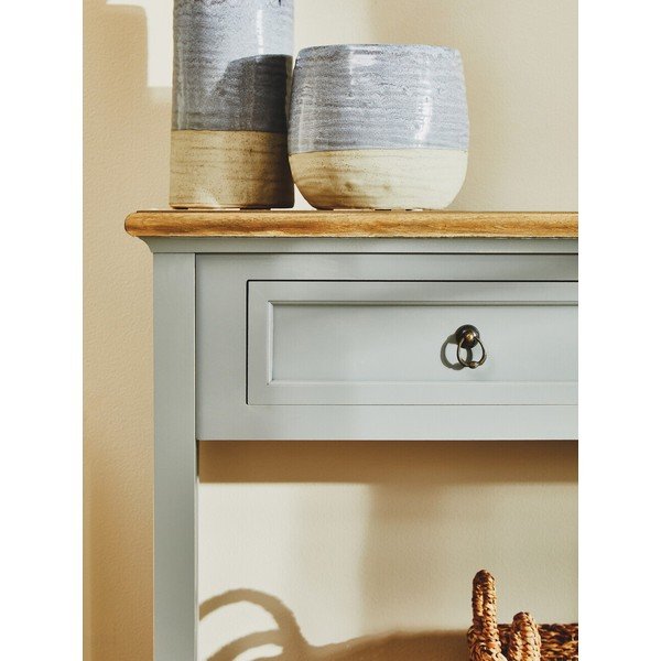 Siva stranska mizica iz masivne pavlonije 34,5x99 cm Henley – Premier Housewares-image-2