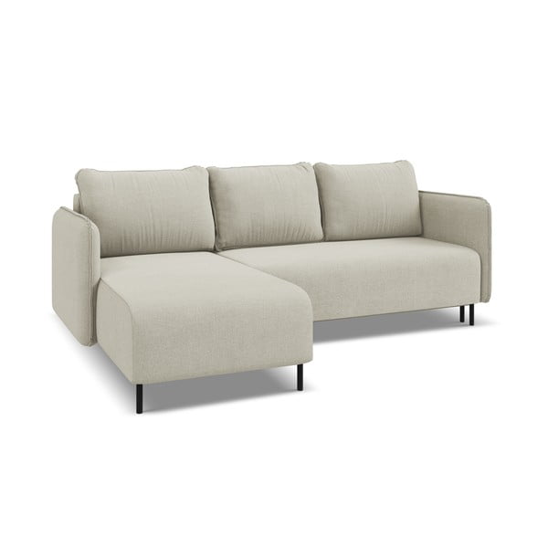 Bež raztegljiva/s prostorom za shranjevanje kotna sedežna garnitura (levi kot) Luana – Makamii-image-4