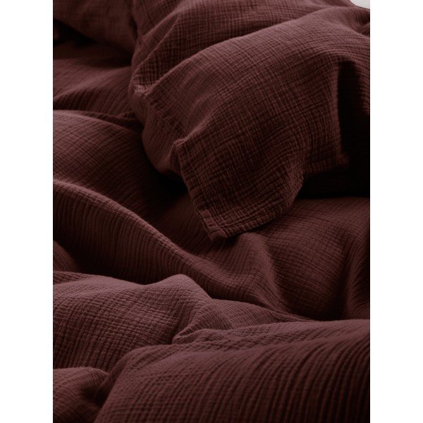 Temno rjava enojna posteljnina iz muslina 140x200 cm Amilia – Jotex-image-3