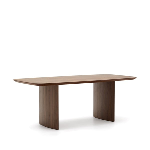 Rjava jedilna miza v orehovem dekorju 100x200 cm Litto – Kave Home-image-4