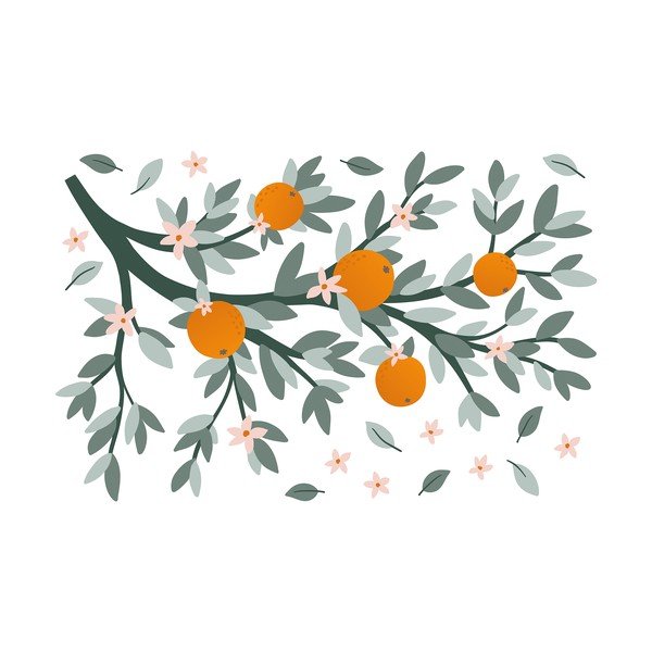 Nalepke 54x80 cm Oranges On A Branch – Lilipinso