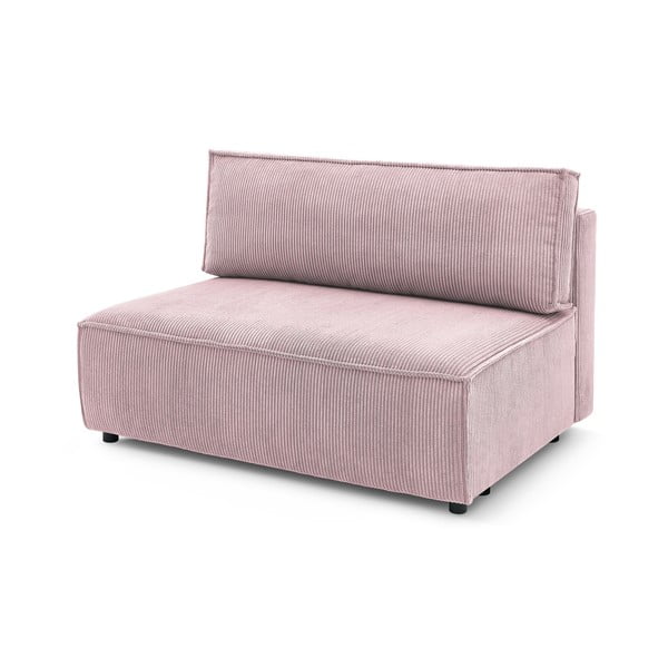 Svetlo rožnat modul za sedežno garnituro iz rebrastega žameta (sredinski modul) Nihad modular – Bobochic Paris