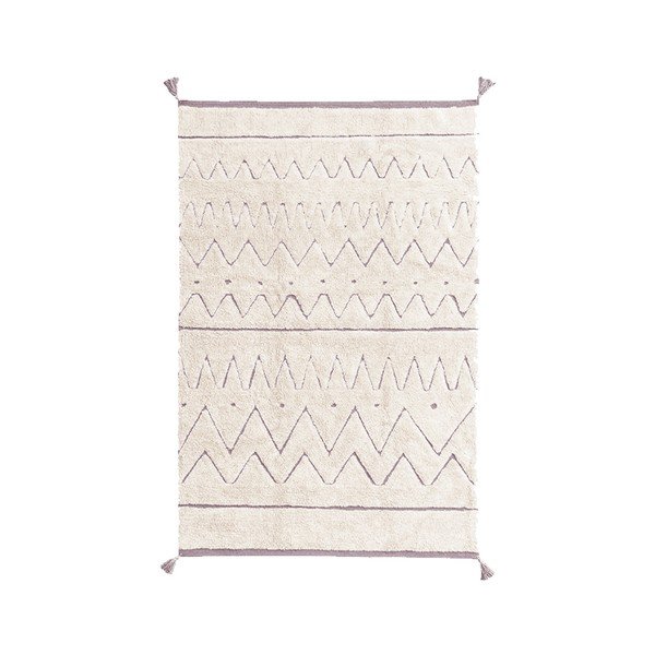 Kremno bela pralna ročno tkana bombažna preproga 90x130 cm Azteca – Lorena Canals