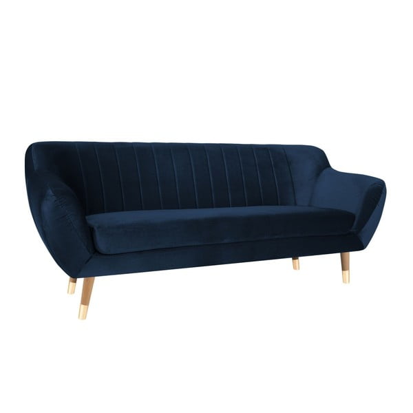 Temno modra žametna zofa Mazzini Sofas Benito, 188 cm-image-2