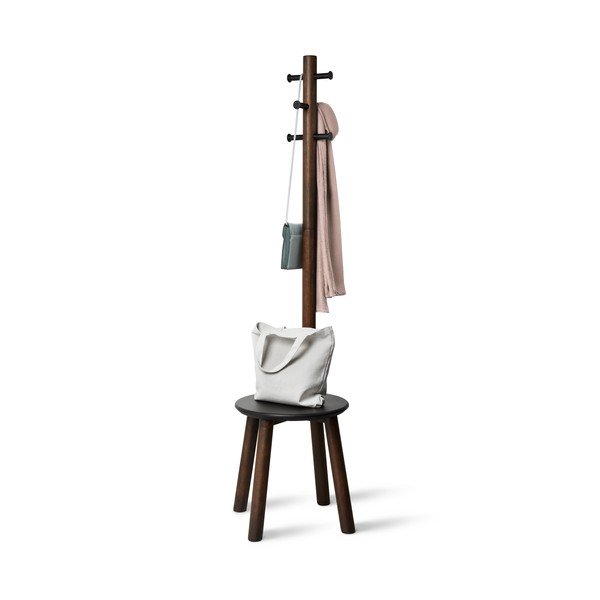 Črn obešalnik iz lesa kavčukovca Pillar - Umbra-image-3