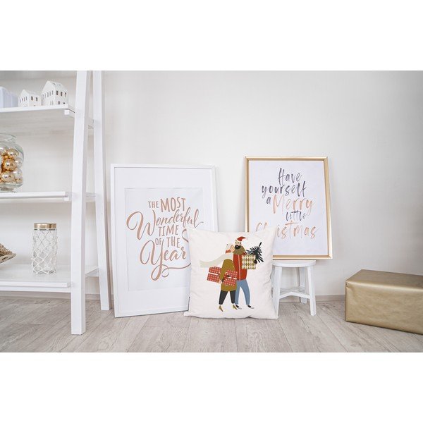 Prevleka za blazino z božičnim motivom 45x45 cm Christmas Couple – Butter Kings-image-1