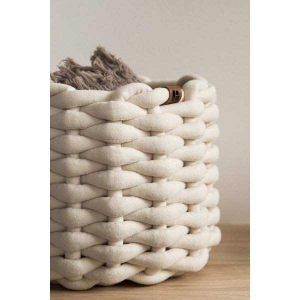 Tekstilna košara ø 21x17 cm Peach Skin Round S – Bigso-image-2