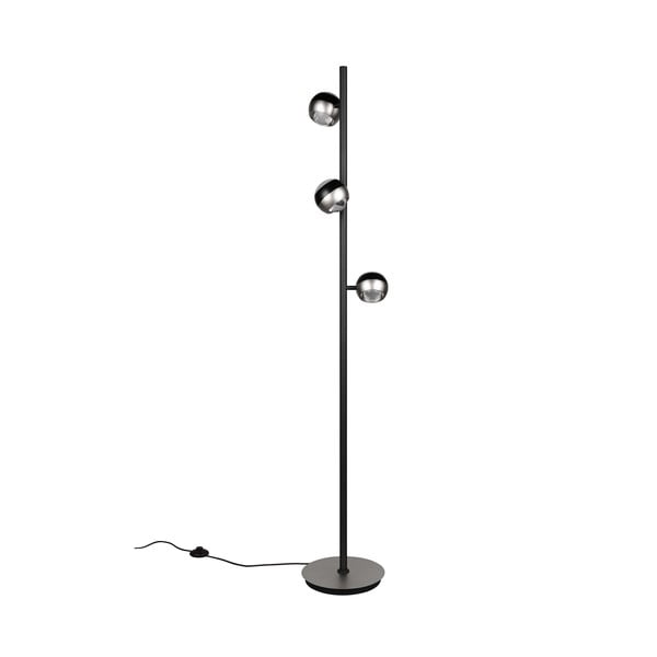 Črno-srebrna LED stoječa svetilka (višina 150 cm) Orbit – Trio Select-image-2
