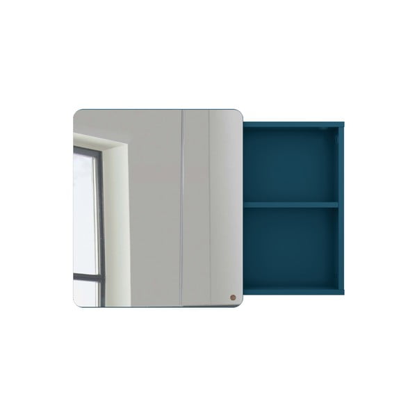 Modrozelena stenska/z ogledalom kopalniška omarica 80x58 cm Color Bath – Tom Tailor