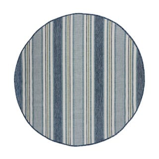 Zelenomodra okrogla notranja in zunanja preproga ø 160 cm Roma Stripe – Flair Rugs