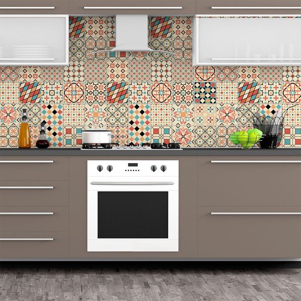 Komplet 60 stenskih nalepk Ambiance Azulejos Arianito, 15 x 15 cm-image-3