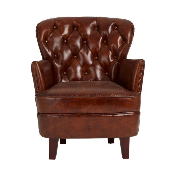 Rjav usnjen fotelj Victor – Premier Housewares-image-2