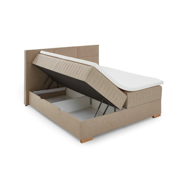 Bež boxspring postelja s prostorom za shranjevanje 180x200 cm Tambo – Meise Möbel-image-2