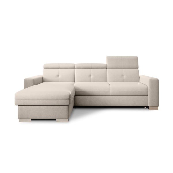 Bež raztegljiva/s prostorom za shranjevanje kotna sedežna garnitura (levi kot/z ležalnikom) Fresia – ELTAP