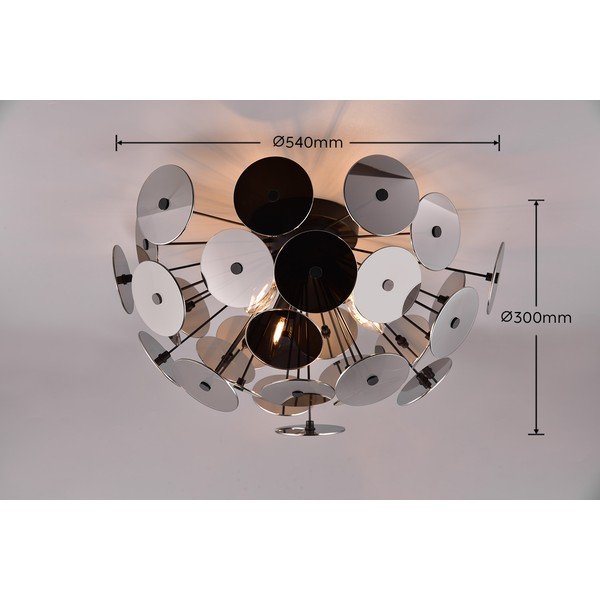 Mat črna stropna svetilka Discalgo – Trio-image-3