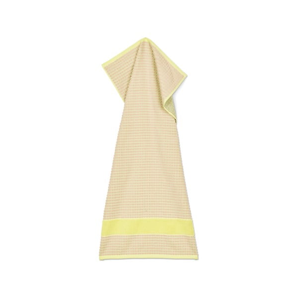 Rumena/rožnata frotirna brisača iz organskega bombaža 50x100 cm Check – JUNA-image-2