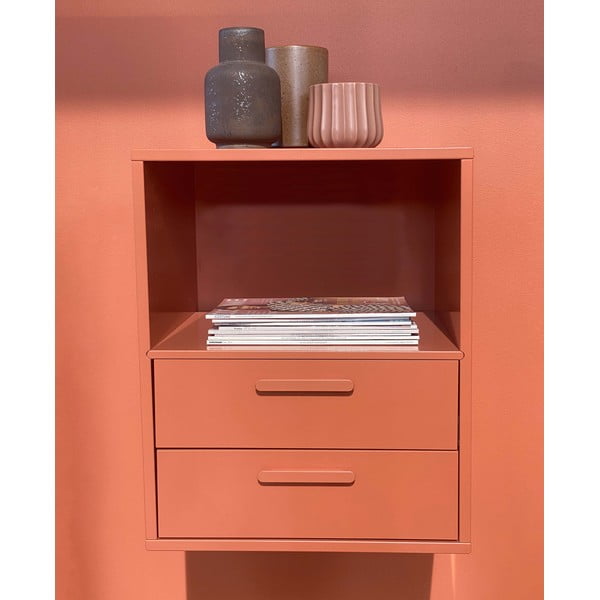 Opečnato rdeča stenska nočna omarica z 2 predaloma Hammel Keep-image-1