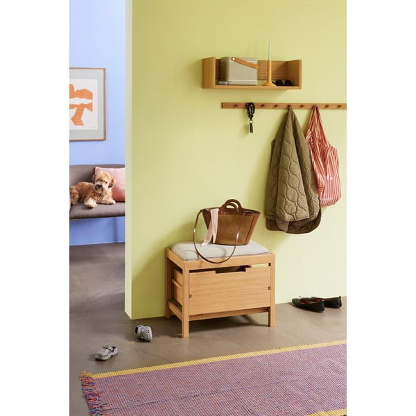 Stenski obešalnik v hrastovem dekorju 100 cm Cosplay – Hübsch-image-2