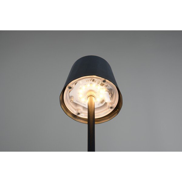 Mat črna LED namizna svetilka s kovinskim senčilom (višina 21 cm) Diaz – Reality-image-2