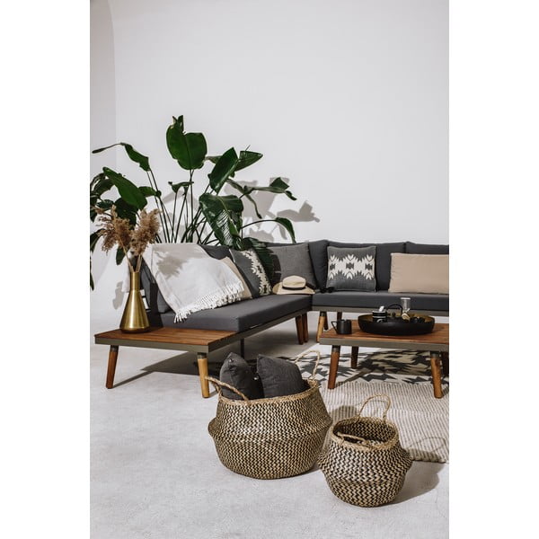 Siva vrtna zofa s strukturo iz akacijevega lesa Bonami Selection Lustio-image-2