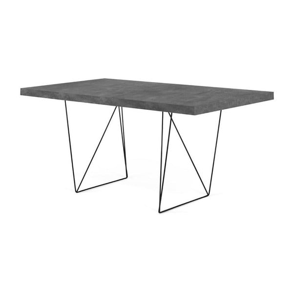 Betonska delovna miza s črnim podnožjem TemaHome Multi, 160 x 90 cm
