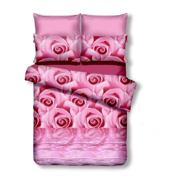 Roza podaljšana posteljnina za zakonsko posteljo iz mikrovlaken 200x220 cm Marco - AmeliaHome