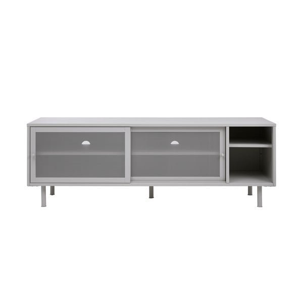 Siva kovinska TV omarica 160x55x45 cm Veep – Unique Furniture