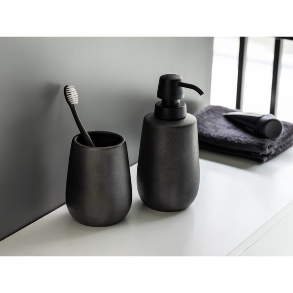 Črn keramičen komplet pripomočkov za kopalnico Nerno – Wenko-image-1