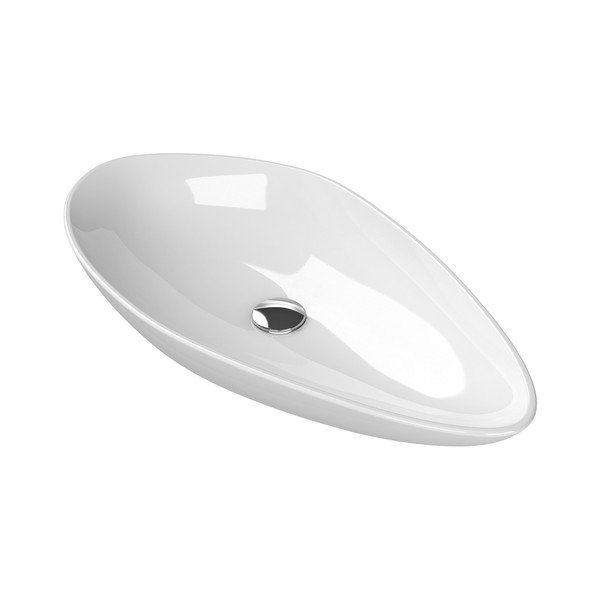 Bel keramičen umivalnik 74x38,5 cm Ovali – Sapho-image-2