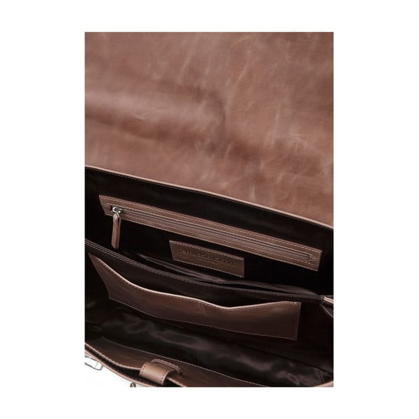 Konjak rjava moška aktovka iz telečjega usnja Ferruccio Laconi Brief-image-3