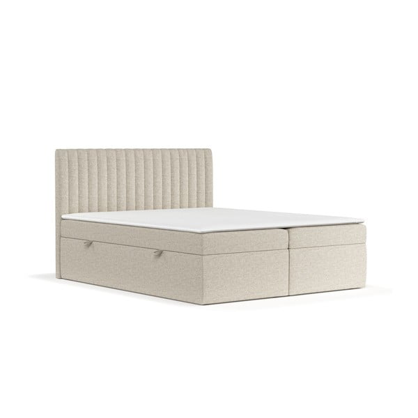 Bež boxspring postelja s prostorom za shranjevanje 180x200 cm Spencer – Maison de Rêve