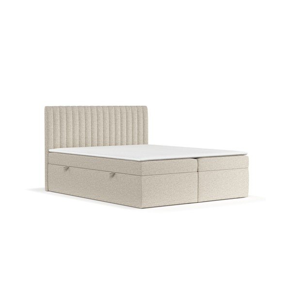 Bež boxspring postelja s prostorom za shranjevanje 160x200 cm Spencer – Maison de Rêve