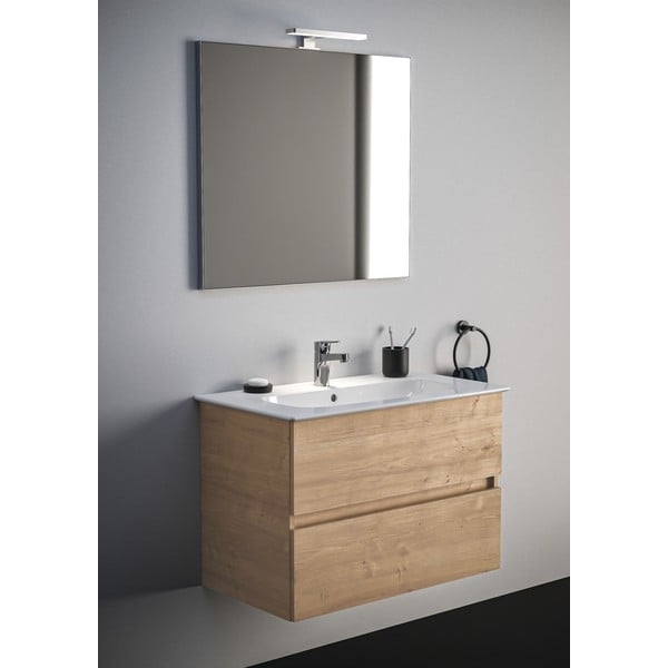 Stenska omarica za pod umivalnik v hrastovem dekorju v naravni barvi 80x55 cm Eurovit+ – Ideal Standard-image-1