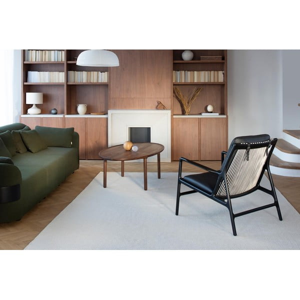 Črn/naraven usnjen fotelj Dedo – Gazzda-image-1