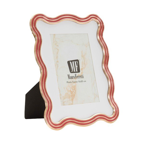 Rdeč/v zlati barvi kovinski/steklen stoječ okvir 17,5x22,5 cm Elizabeth – Mauro Ferretti