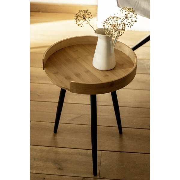 Bambusova okrogla stranska mizica ø 40 cm Loft – Wenko-image-2