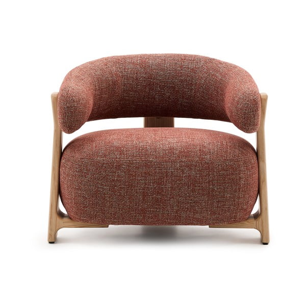 Fotelj iz šenilje v barvi terakote Granite – Kave Home-image-2