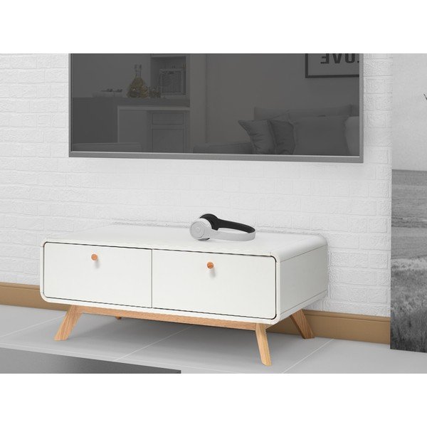 Bela TV omarica 100x40 cm Cassie - Støraa -image-1