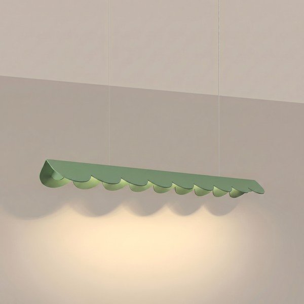 Žajbljevo zelena aluminijasta LED viseča svetilka BISCUIT – Thoro-image-1