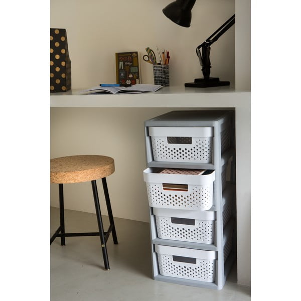 Bel/siv plastičen regal na koleščkih 29,5x65,5 cm Infinity – Curver-image-1