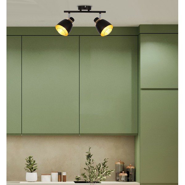 Črna stropna svetilka s kovinskim senčilom 41.5x10 cm Aleksandria – Candellux Lighting-image-1