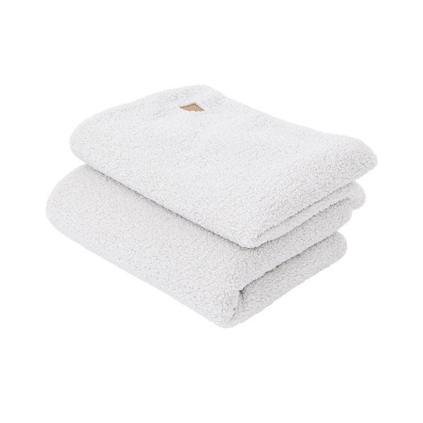 Bela otroška odeja iz sherpa flisa 100x77 cm – Meowbaby-image-2