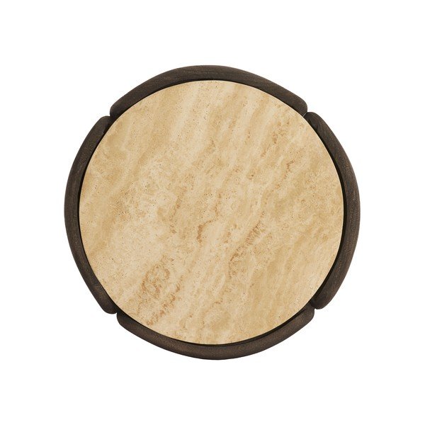 Okrogla stranska mizica s kamnito mizno ploščo ø 45 cm Ali – Light & Living-image-3