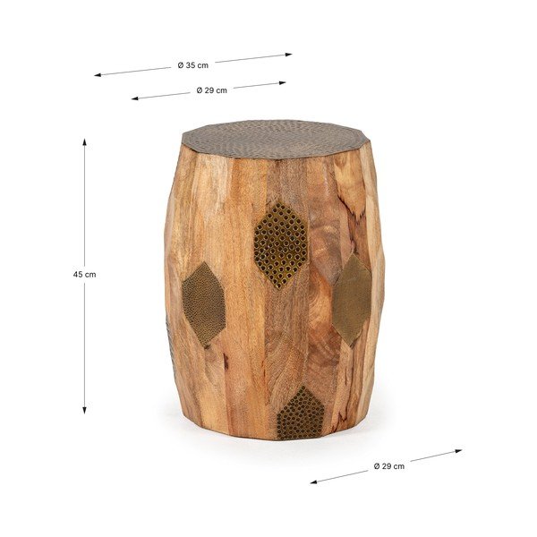 Okrogla stranska mizica iz masivnega manga ø 29 cm Fabia – MOME-image-4